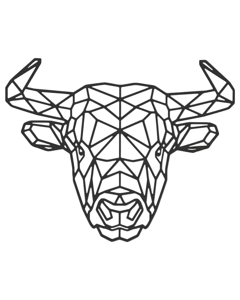 Geometrische stier - houten wanddecoratie