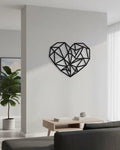 Geometrisch hart - houten wanddecoratie