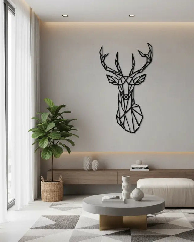 Geometrisch hert - houten wanddecoratie