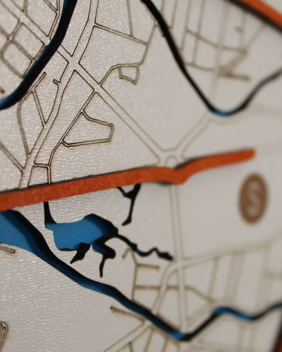 Houten marathonkaart - houten wanddecoratie