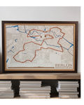 Houten marathonkaart - houten wanddecoratie