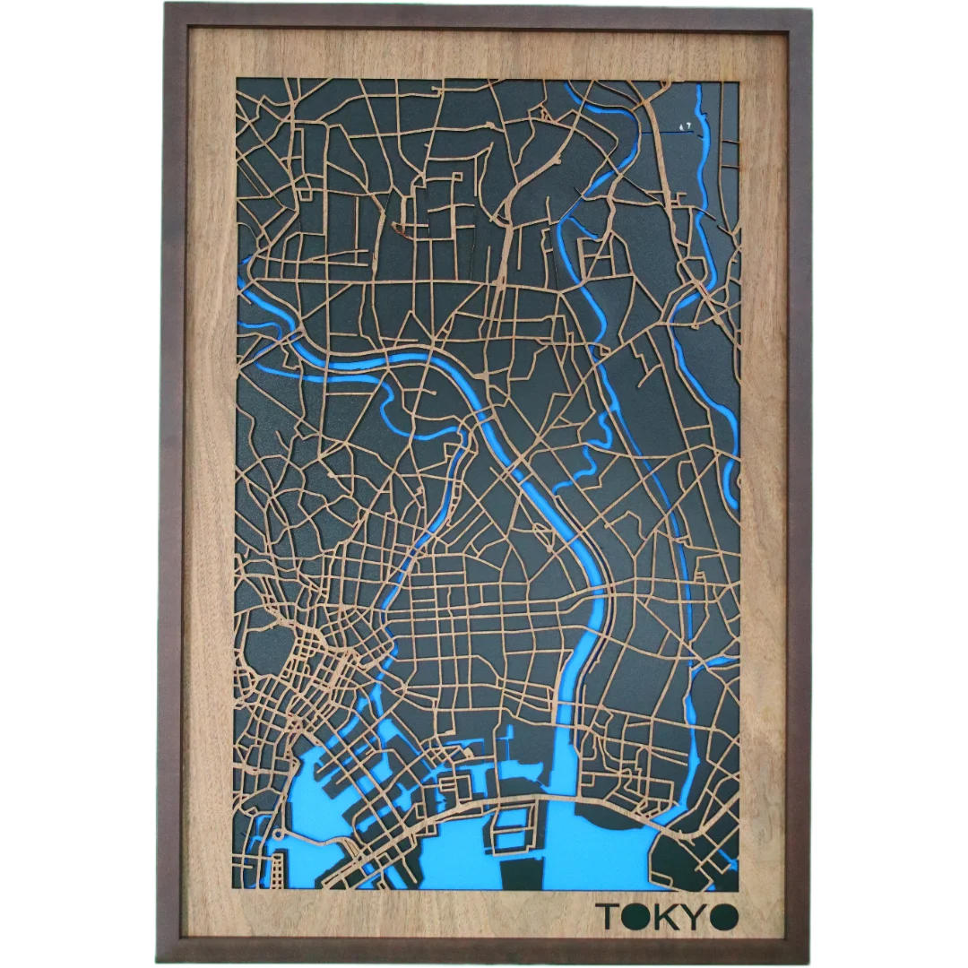 Houten Stadskaart – Model Luxe – Stad naar keuze