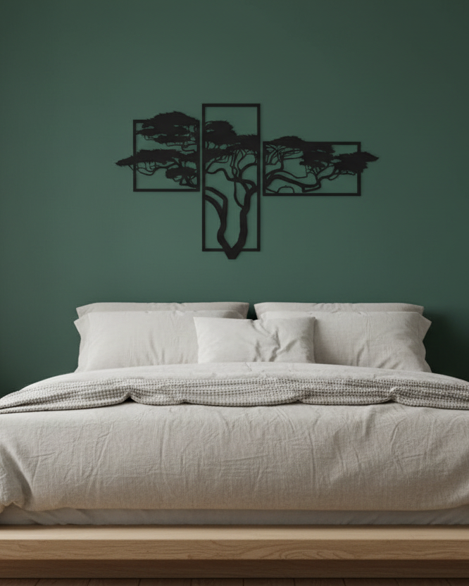 Acacia boom 3 luik - wandpanelen - muurdecoratie