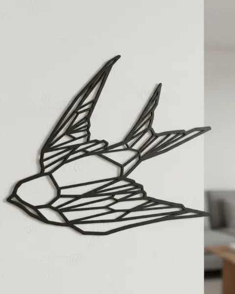 Geometrische Zwaluw - houten wanddecoratie